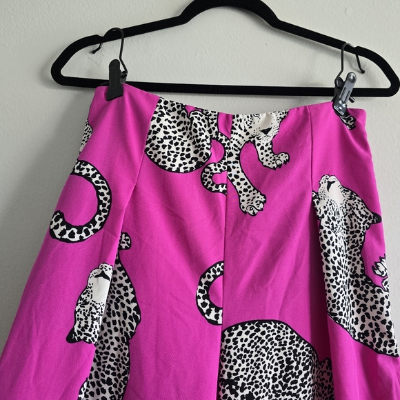 SHEIN Pink and Black Animal Print Pants Wide Leg M - Picture 3 of 6